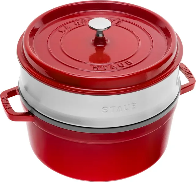 staub-cocotte-26-cm-rund-mit-dampfeinsatz-aus-edelstahl-gusseisen-br-ter-5-25-l- image 1