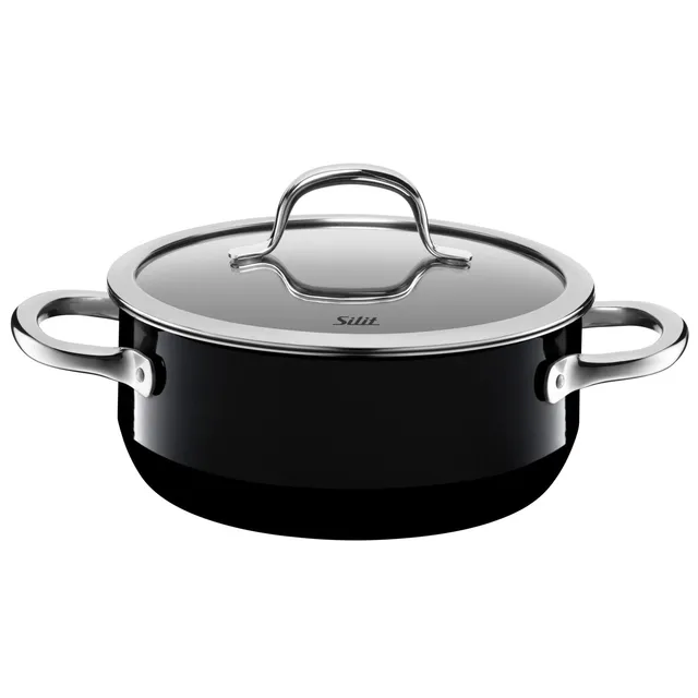 silit-passion-black-kochtopf-20-cm-bratentopf-mit-glasdeckel-2-4-l-silargan-funk image 1