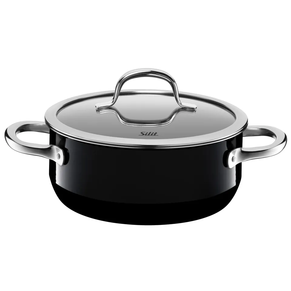 silit-passion-black-kochtopf-20-cm-bratentopf-mit-glasdeckel-2-4-l-silargan-funk image 1