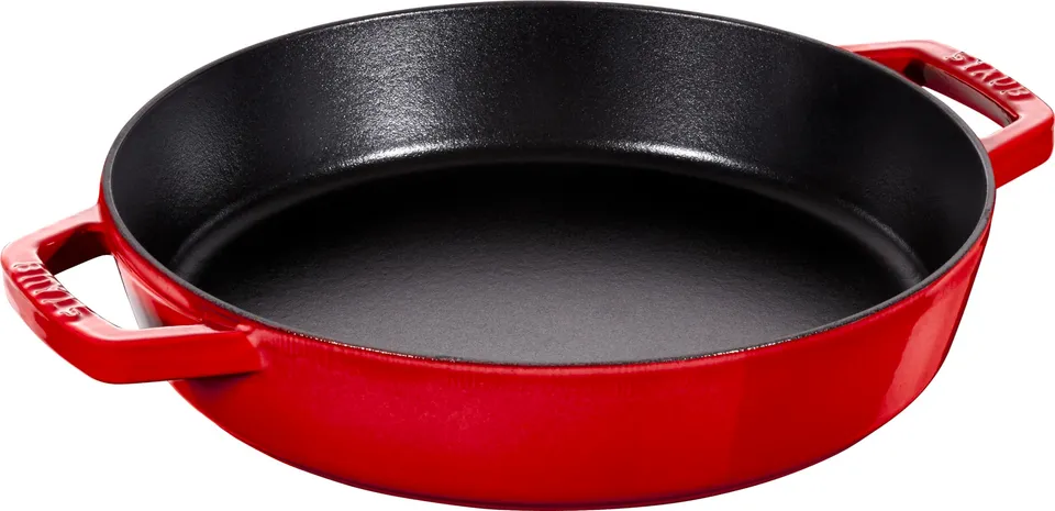 staub-bratpfanne-paellapfanne-34-cm-gusseisen-matt-schwarze-emaillierung-innen-m image 1