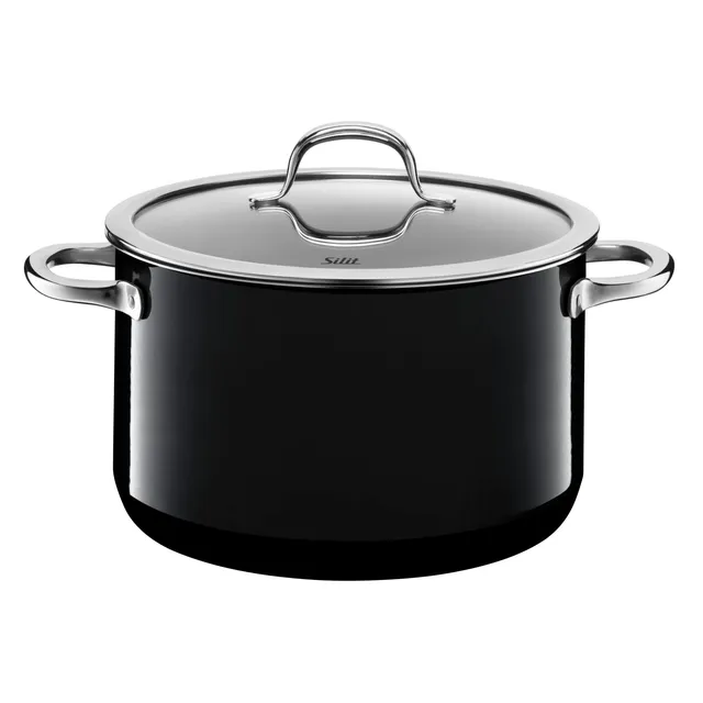 silit-passion-black-bratentopf-24-cm-mit-glasdeckel-induktion-4-4-l-silargan-fun image 1