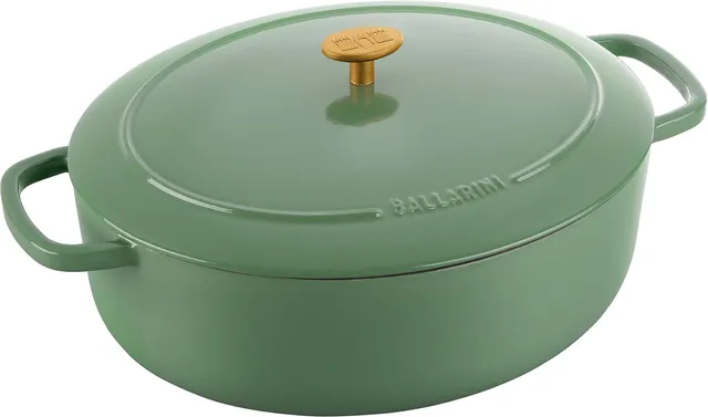 ballarini-bellamonte-gusseisen-br-ter-oval-33-cm-6-5-l-emailliert-gr-n-dutch-ove image 1