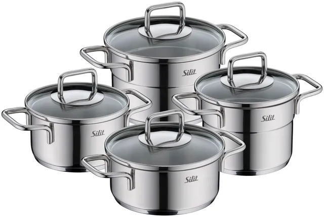 silit-extra-cook-mini-kochtopf-set-4-teilig-12-14-cm-mit-glasdeckel-crominox-ede image 1