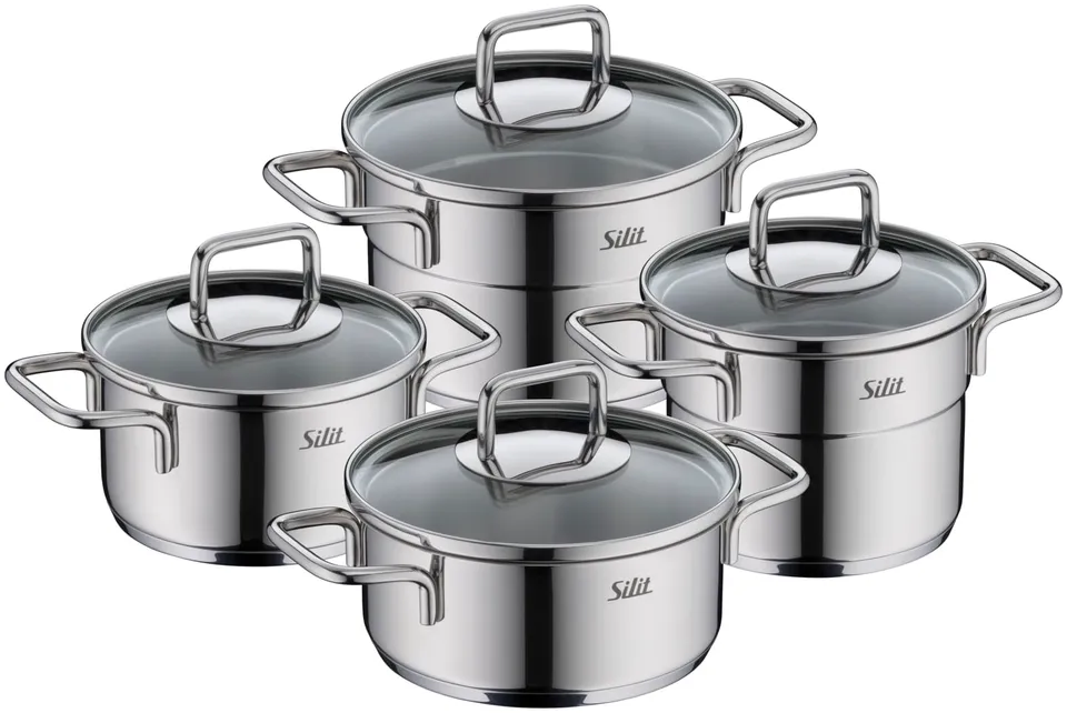 silit-extra-cook-mini-kochtopf-set-4-teilig-12-14-cm-mit-glasdeckel-crominox-ede image 1