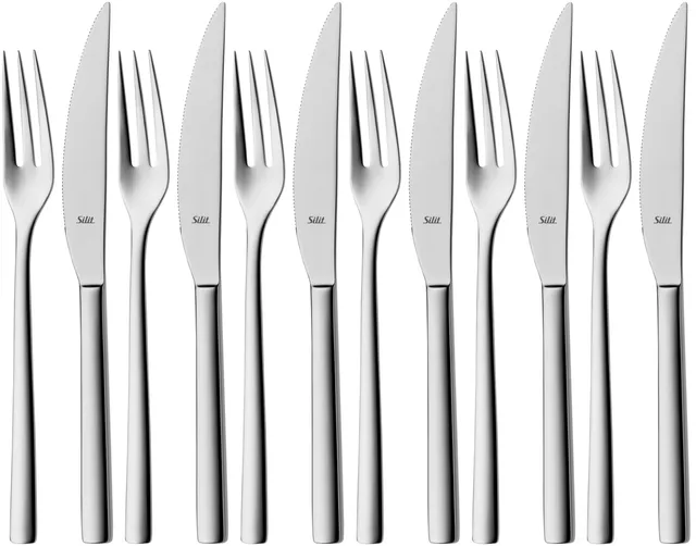 silit-trend-steakbesteck-set-12-teilig-poliert-crominox-edelstahl-18-10-geschmie image 1