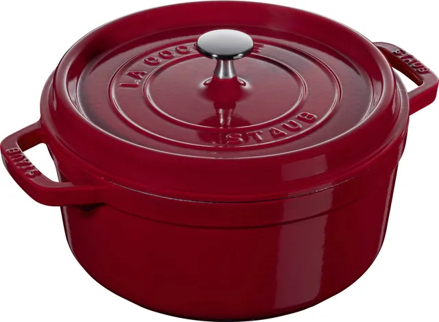 staub-cocotte-24-cm-3-8-l-rund-bordeaux-rot-emaillierter-gusseisen-br-ter-f-r-al image 1