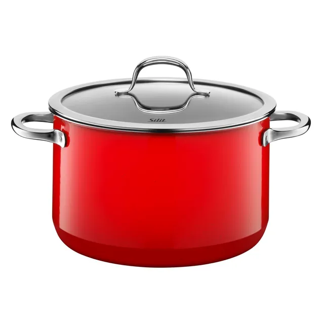 silit-passion-red-kochtopf-24-cm-mit-glasdeckel-bratentopf-induktion-4-4-l-silar image 1