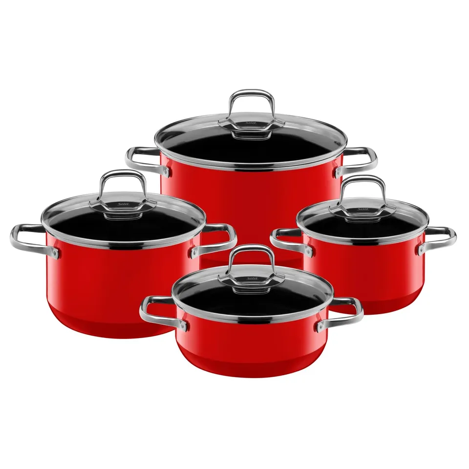 silit-elegance-line-topfset-induktion-4-teilig-rot-mit-glasdeckel-silargan-funkt image 1