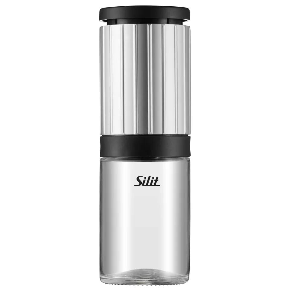 silit-piccante-salz-und-pfefferm-hle-14-cm-edelstahl-glas-mit-keramikmahlwerk-un image 1