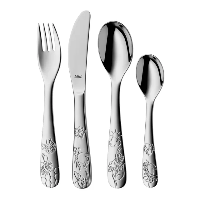 silit-trend-kinderbesteck-set-4-teilig-ab-3-jahre-crominox-edelstahl-18-10-gepr- image 1