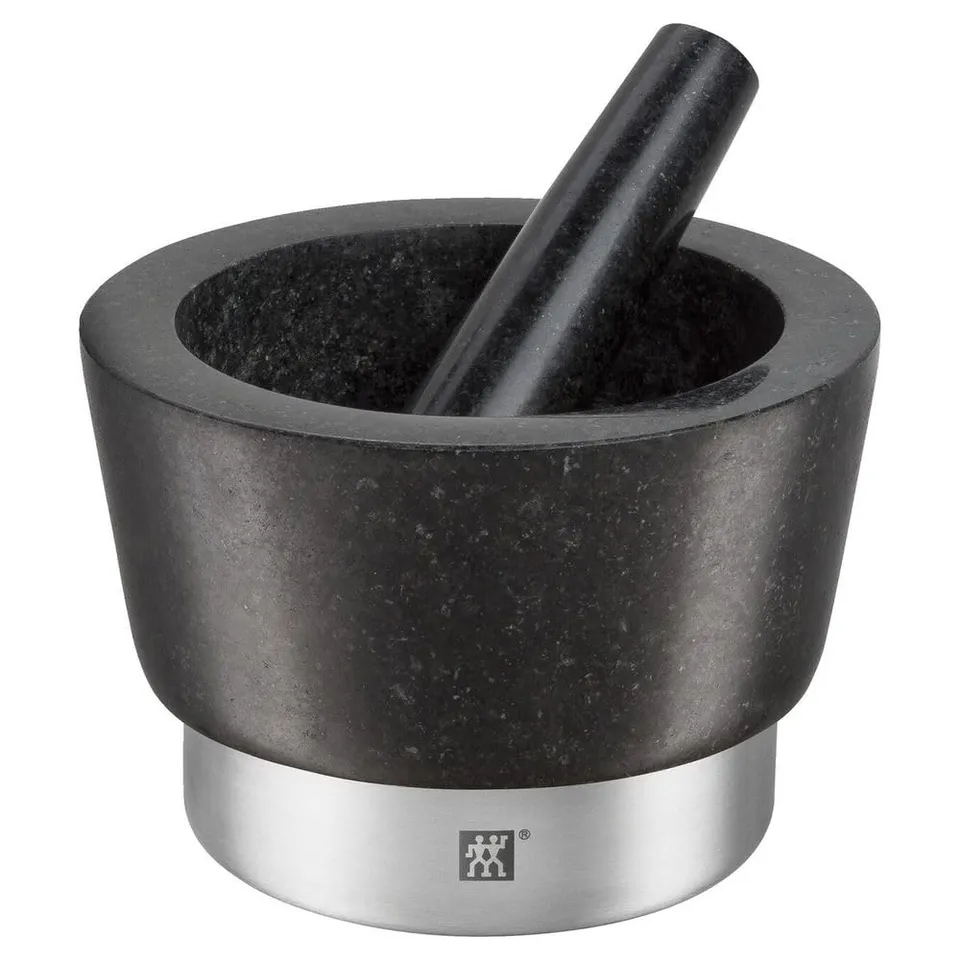 zwilling-spices-m-rser-mit-st-el-massiver-granit-m-rser-rund-11-cm-schwarz-silbe image 1