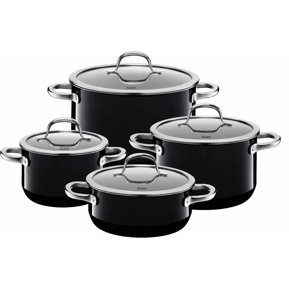 silit-passion-black-topfset-induktion-4-teilig-3-fleischt-pfe-mit-glasdeckel-bra image 1
