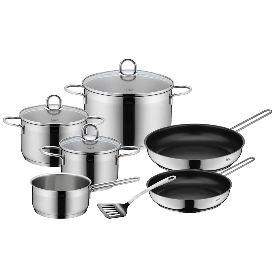 silit-diamant-topfset-induktion-7-teilig-kochtopf-set-mit-glasdeckeln-pfannen-un image 1