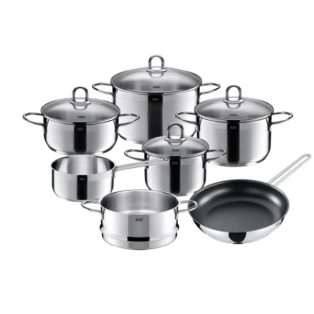 silit-diamant-topfset-induktion-7-teilig-kochtopf-set-mit-glasdeckel-pfanne-24-c image 1