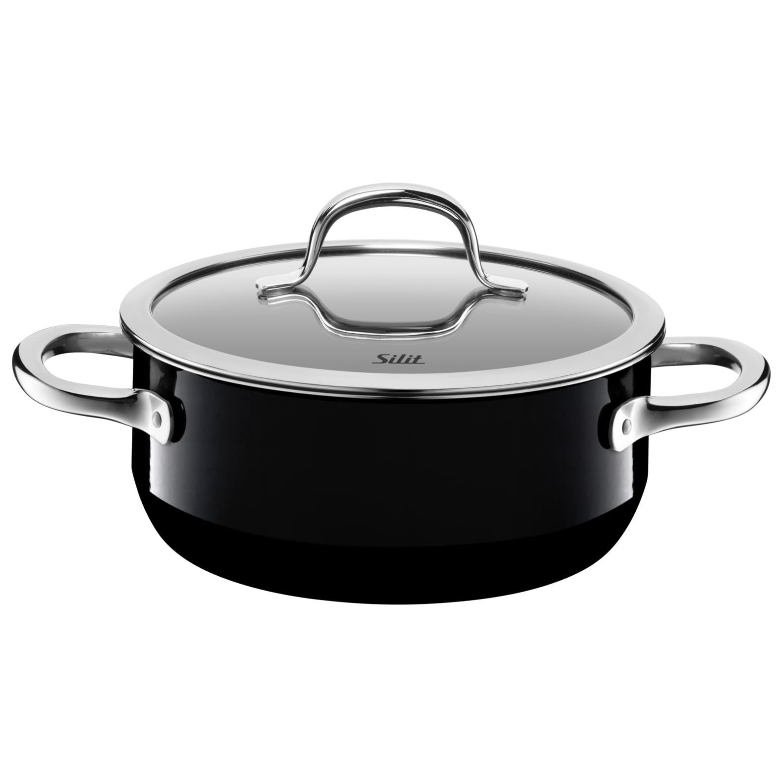 silit-passion-black-kochtopf-20-cm-bratentopf-mit-glasdeckel-2-4-l-silargan-funk image 1