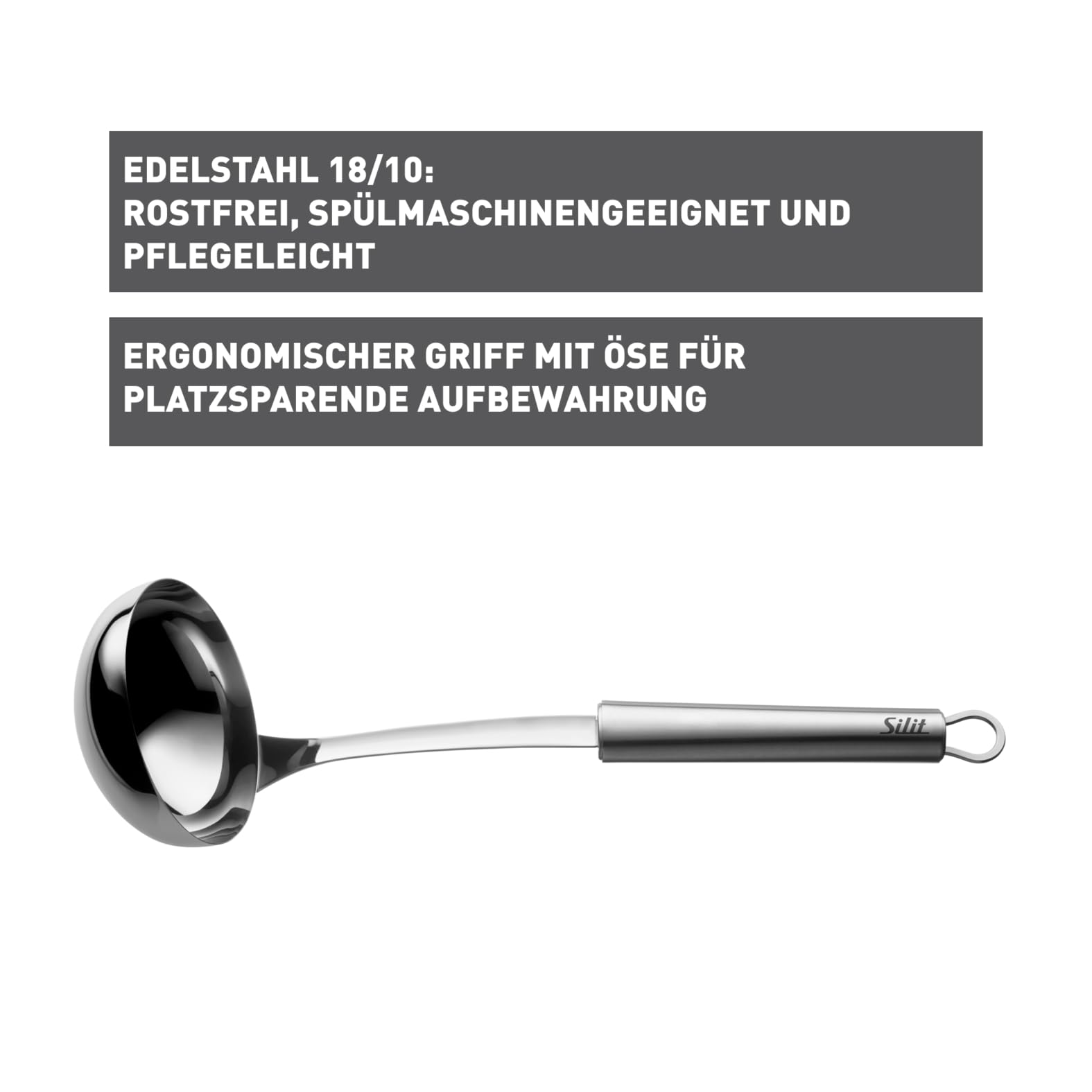 silit-classic-line-suppenkelle-30-cm-sch-pf-und-saucenl-ffel-edelstahl-18-10-pol image 2
