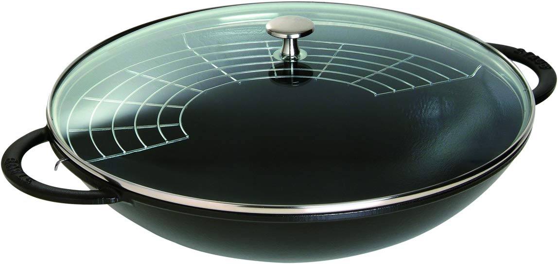 staub-wok-30-cm-gusseisen-mit-glasdeckel-induktionsgeeignet-schwarz image 6