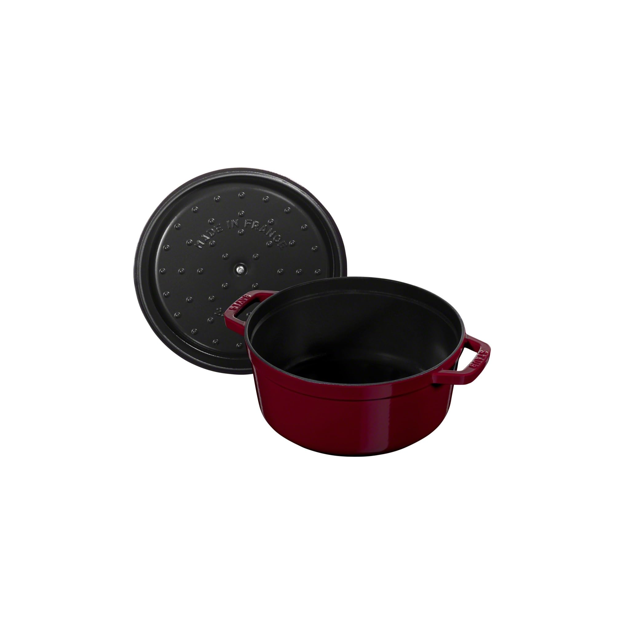 staub-cocotte-24-cm-3-8-l-rund-bordeaux-rot-emaillierter-gusseisen-br-ter-f-r-al image 2