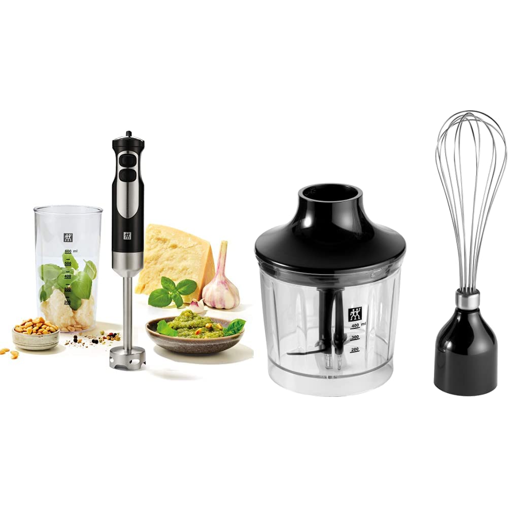zwilling-stabmixer-550-watt-edelstahl-schwarz-inkl-zubeh-r-set-mit-zerkleinerer- image 1