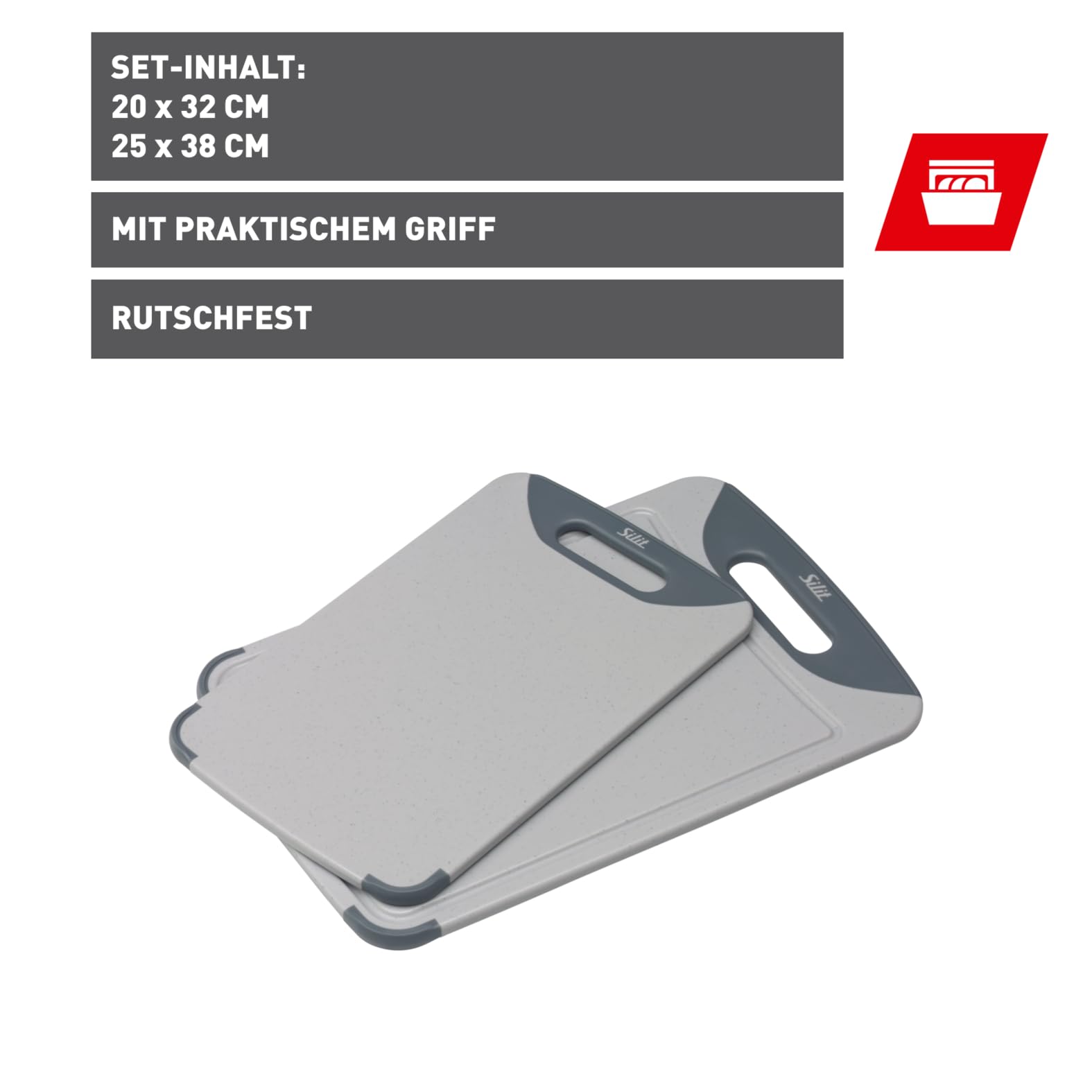 silit-schneidebrett-set-2-teilig-kunststoff-mit-saftrille-aufh-nge-tragegriff-38 image 2