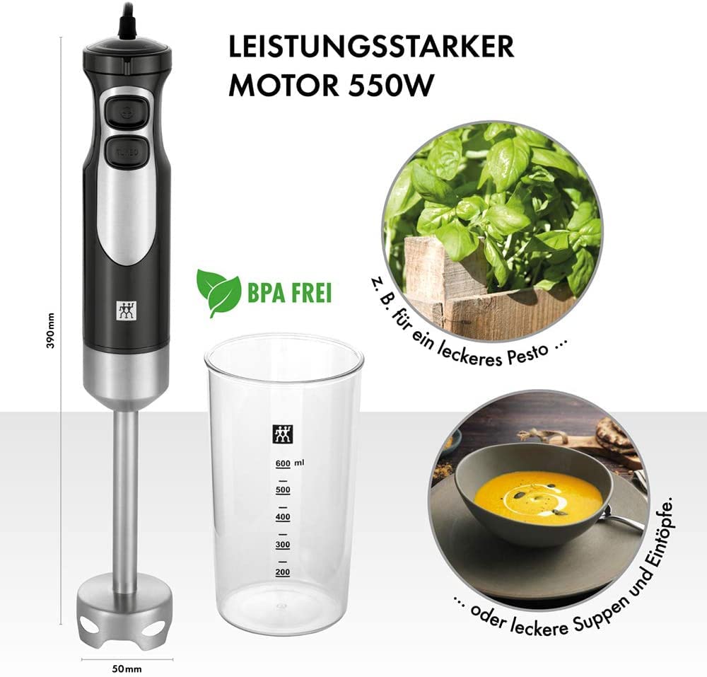 zwilling-stabmixer-550-watt-edelstahl-schwarz-inkl-zubeh-r-set-mit-zerkleinerer- image 2