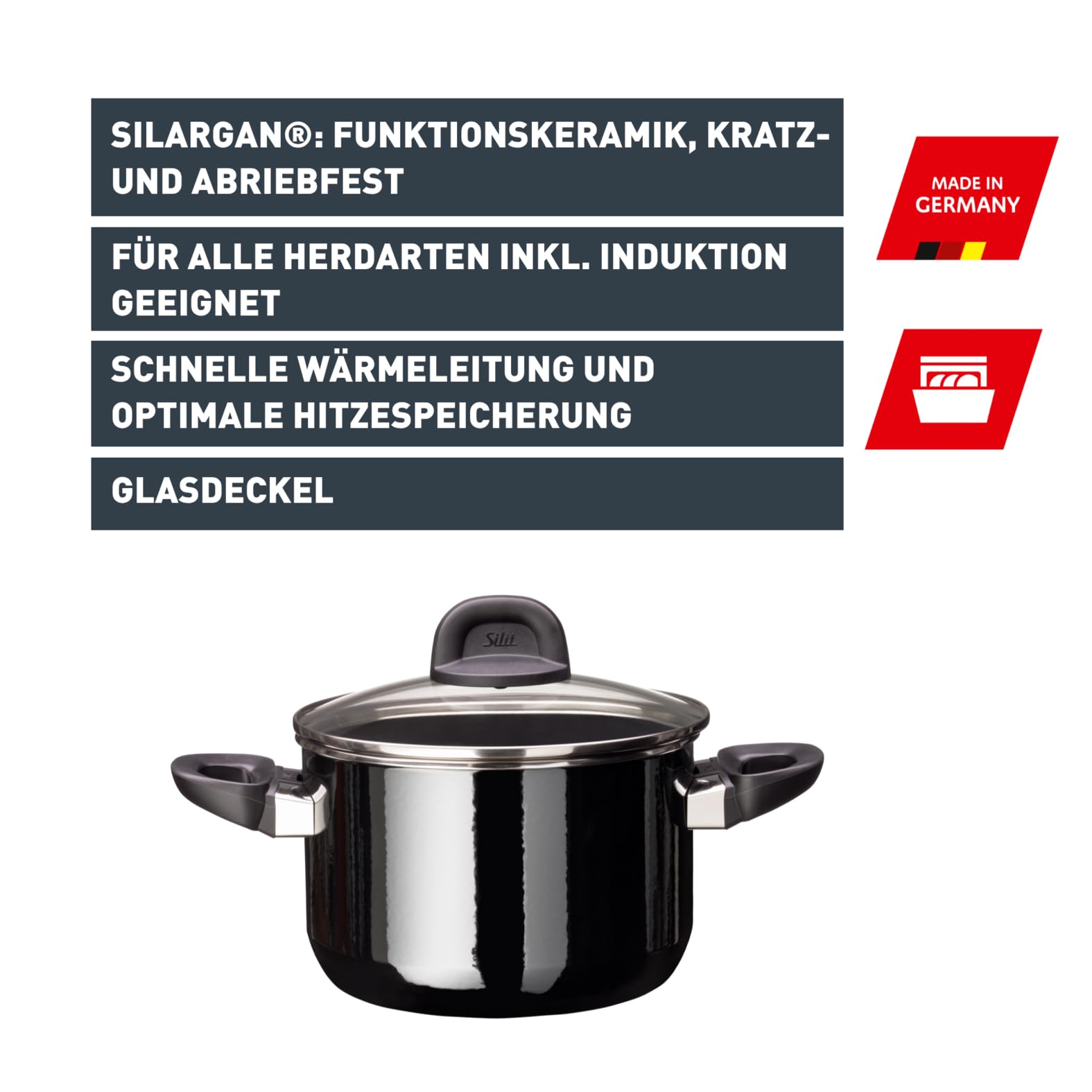 silit-modesto-kochtopf-20-cm-mit-glasdeckel-3-7-l-nudel-und-fleischtopf-silargan image 2