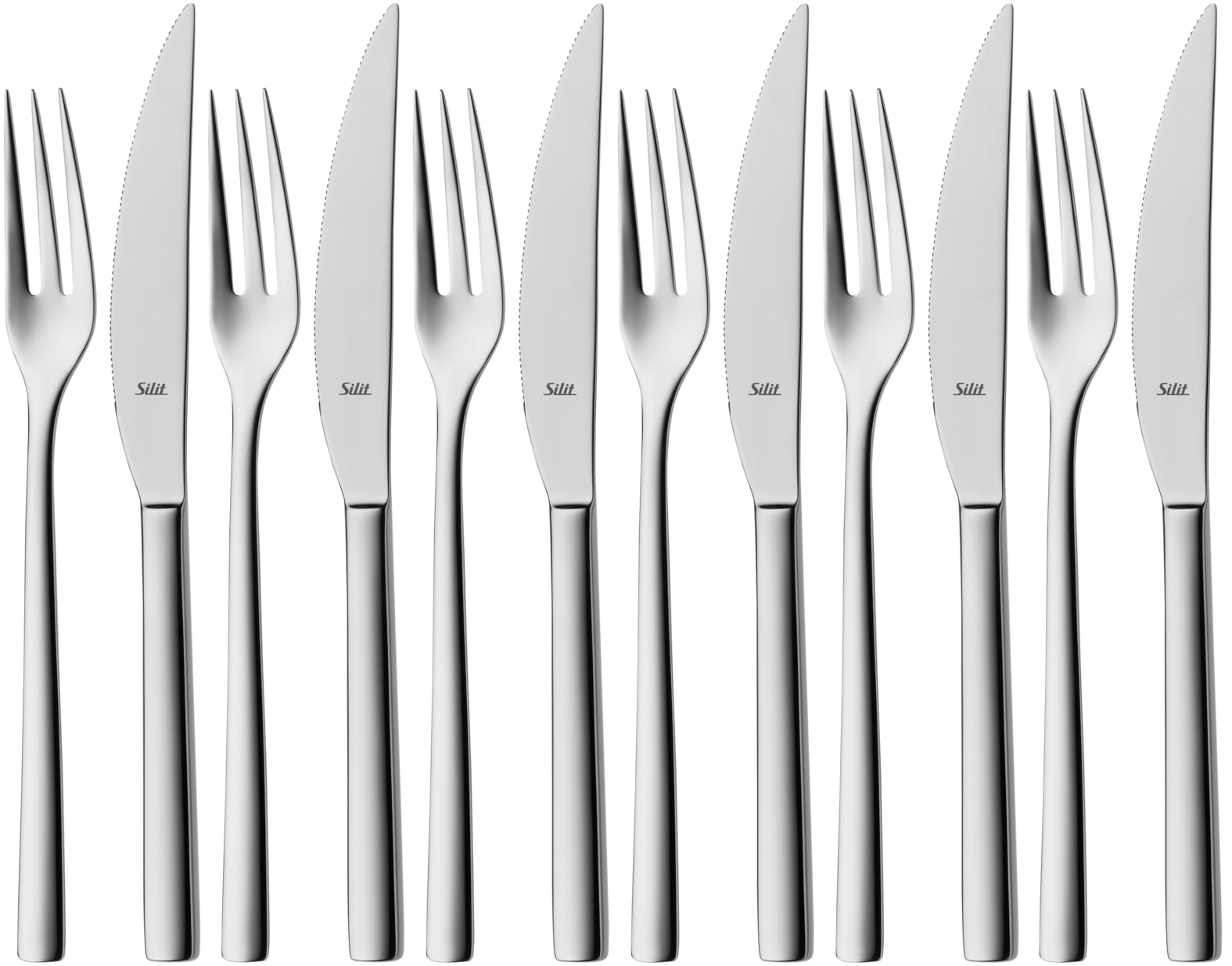 silit-trend-steakbesteck-set-12-teilig-poliert-crominox-edelstahl-18-10-geschmie image 1