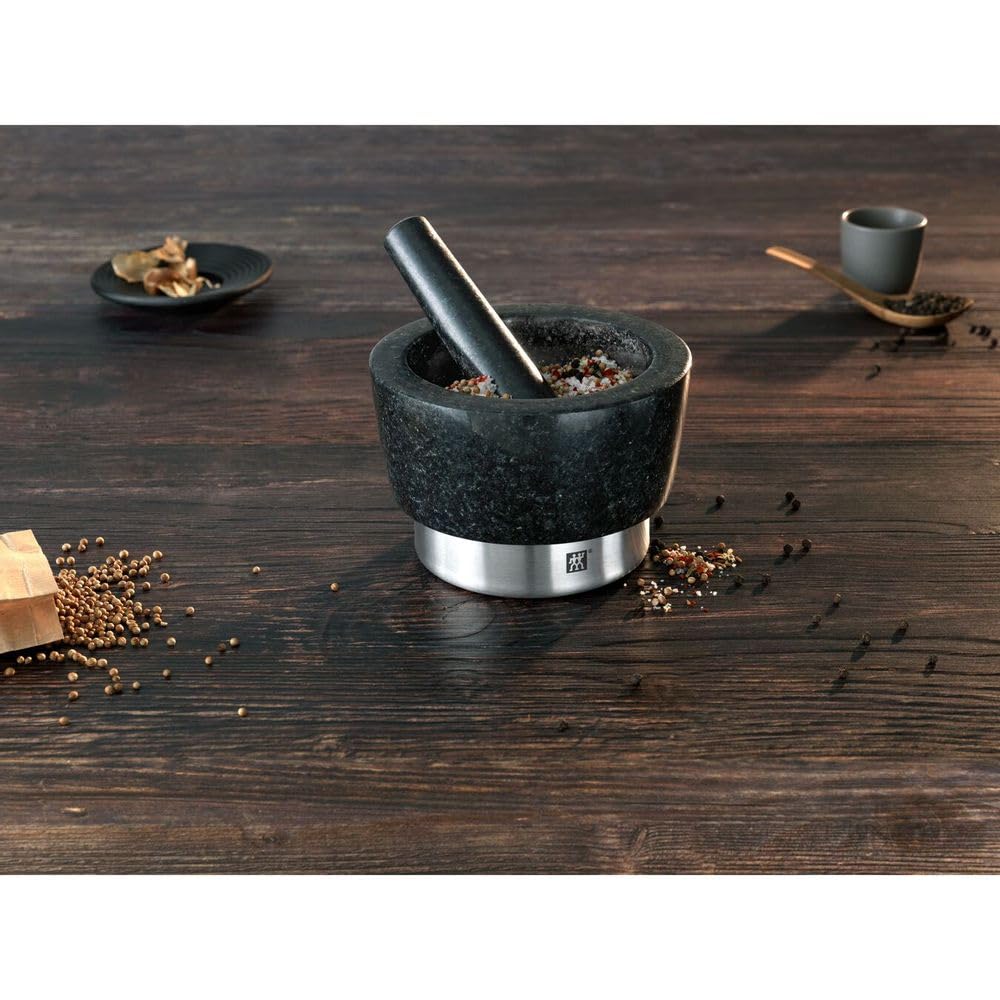 zwilling-spices-m-rser-mit-st-el-massiver-granit-m-rser-rund-11-cm-schwarz-silbe image 2