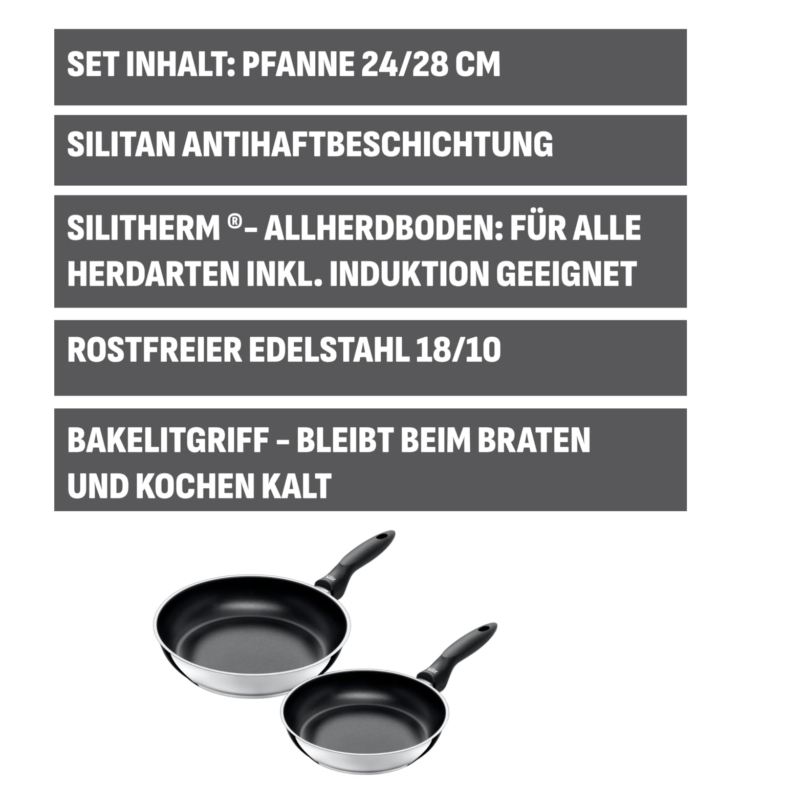 silit-domus-pfannenset-induktion-2-teilig-bratpfannen-hoch-24-cm-und-28-cm-edels image 2
