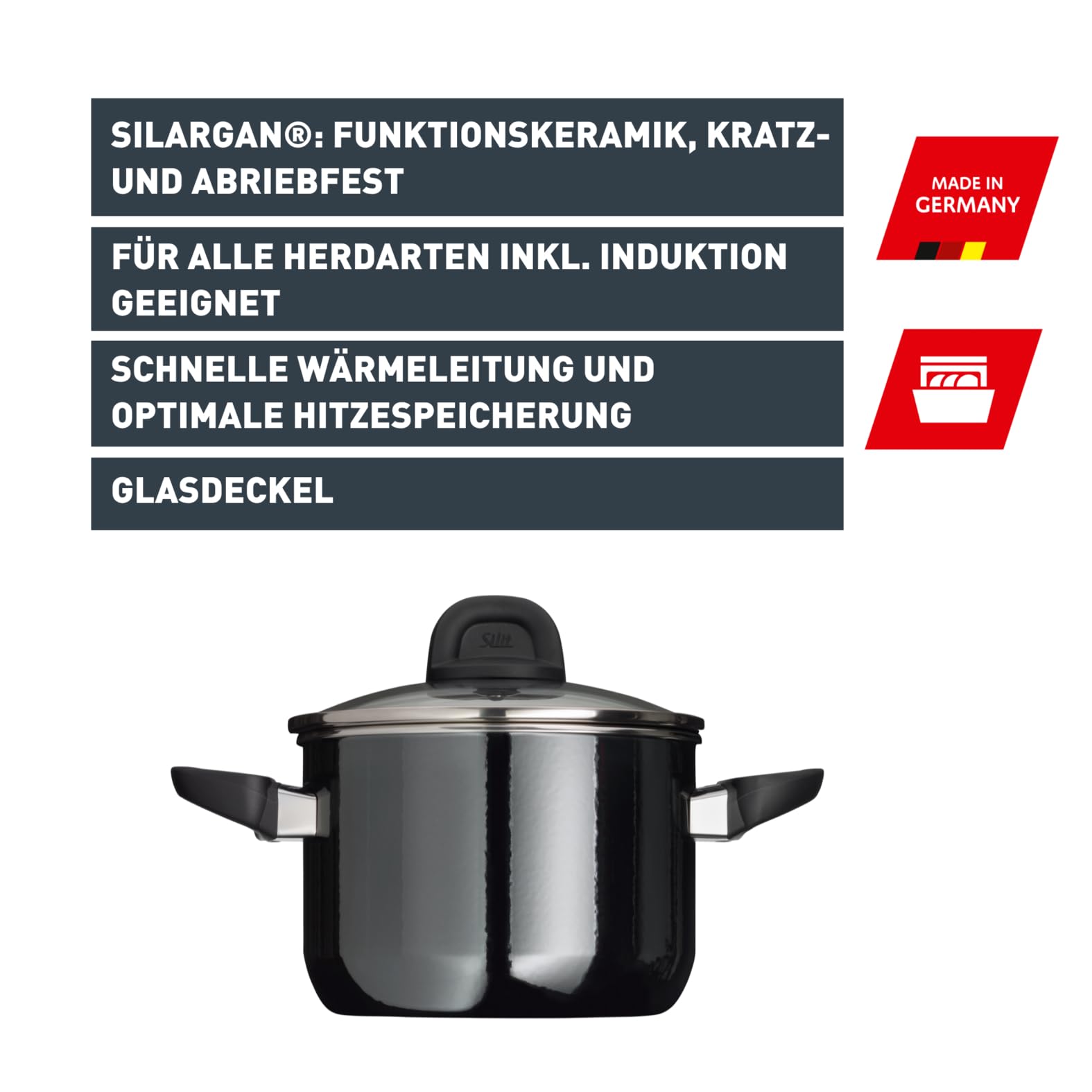 silit-modesto-line-fleischtopf-16-cm-mit-glasdeckel-2-l-silargan-funktionskerami image 2
