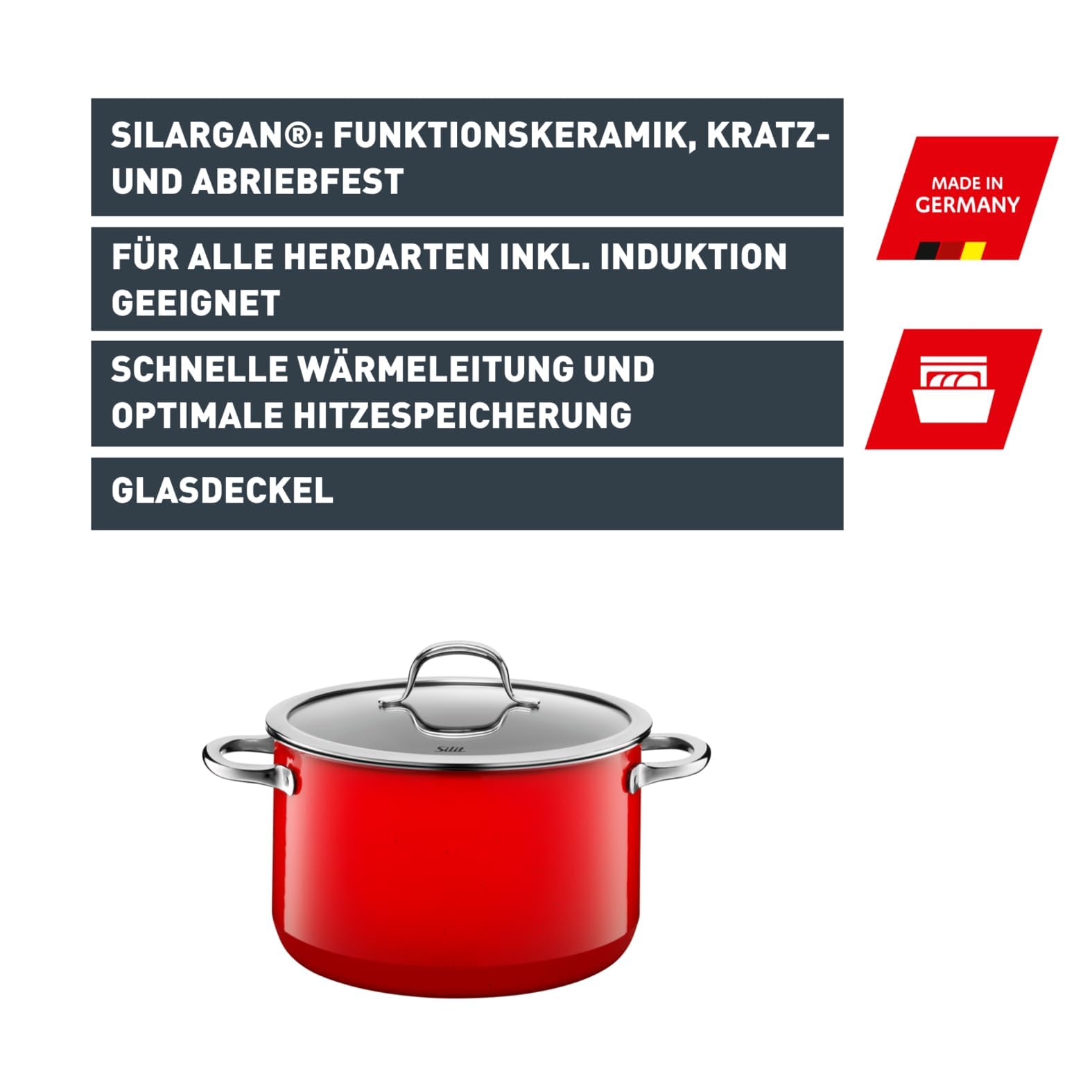 silit-passion-red-kochtopf-24-cm-mit-glasdeckel-bratentopf-induktion-4-4-l-silar image 2