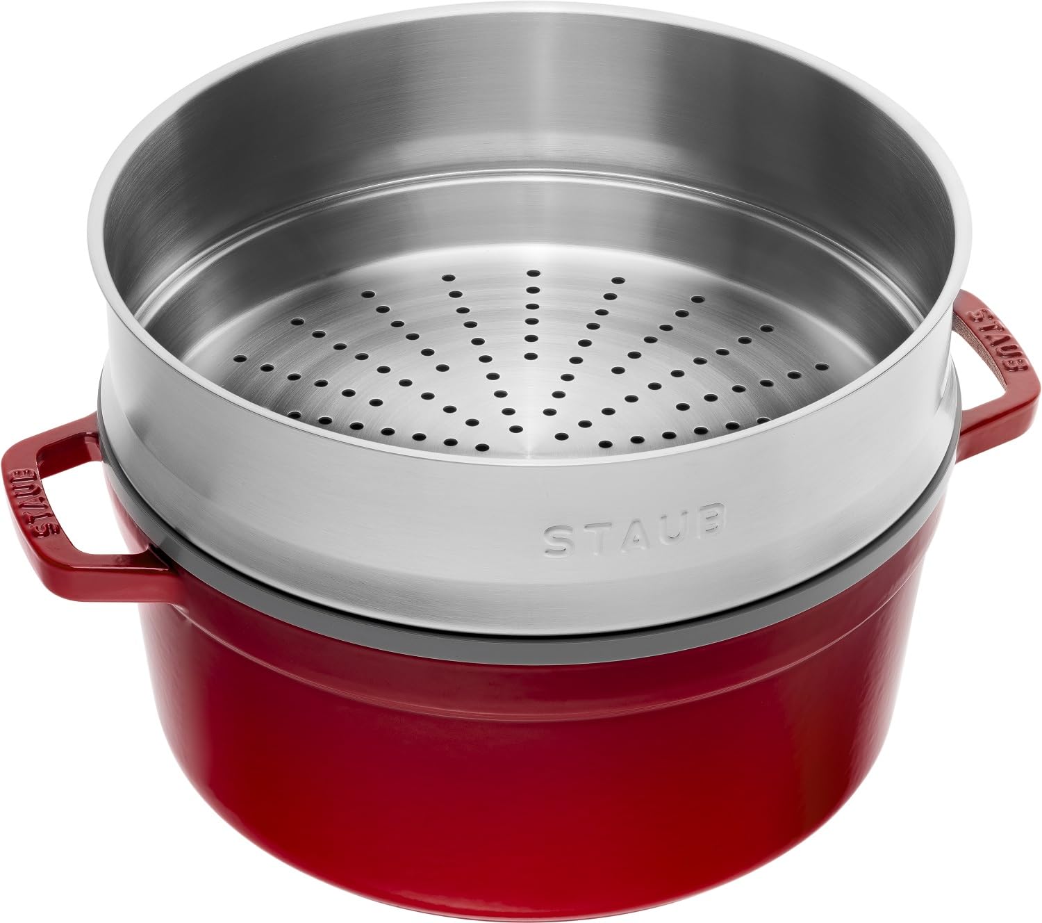 staub-cocotte-26-cm-rund-mit-dampfeinsatz-aus-edelstahl-gusseisen-br-ter-5-25-l- image 2