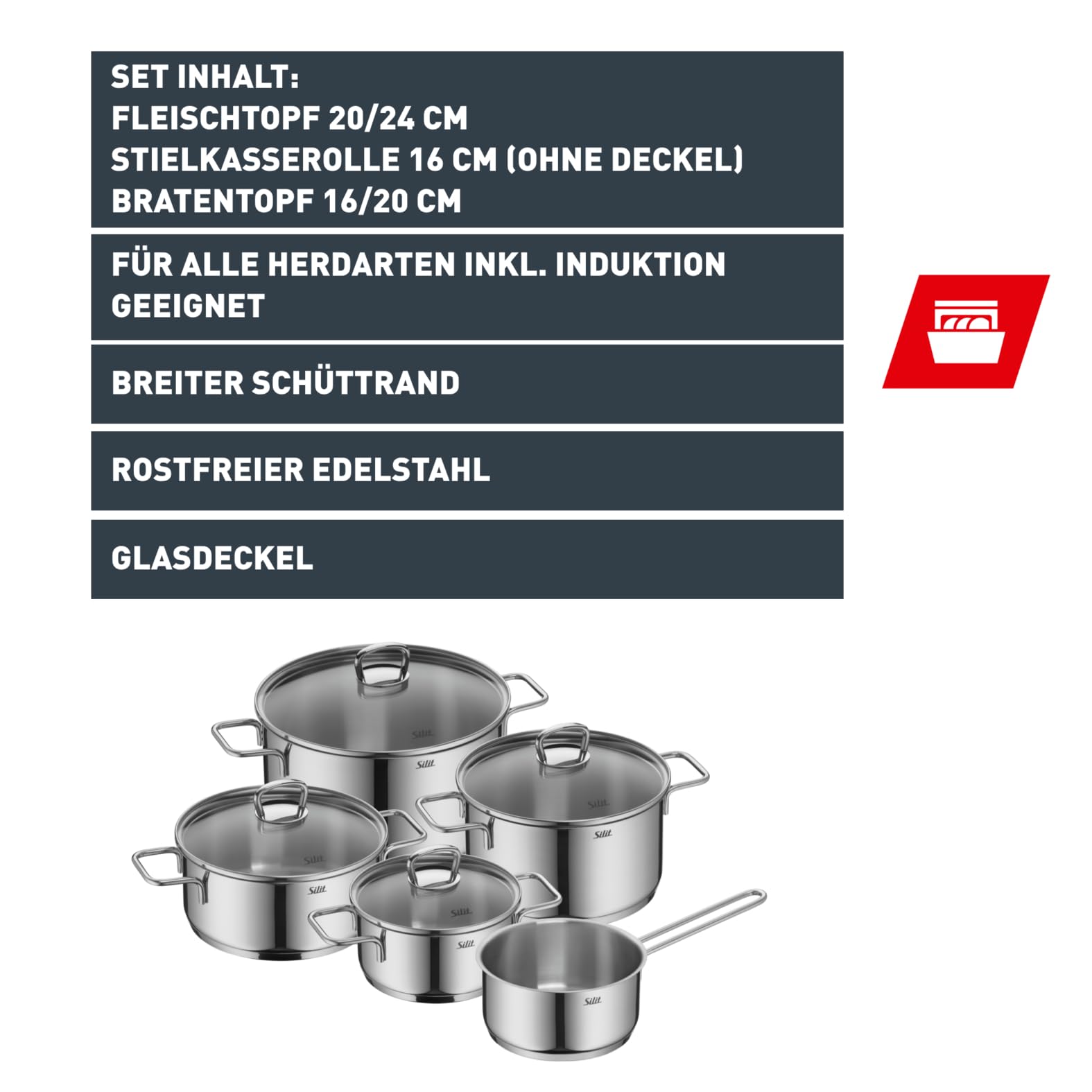 silit-alicante-topfset-induktion-5-teilig-2-fleischt-pfe-und-2-bratent-pfe-mit-g image 2