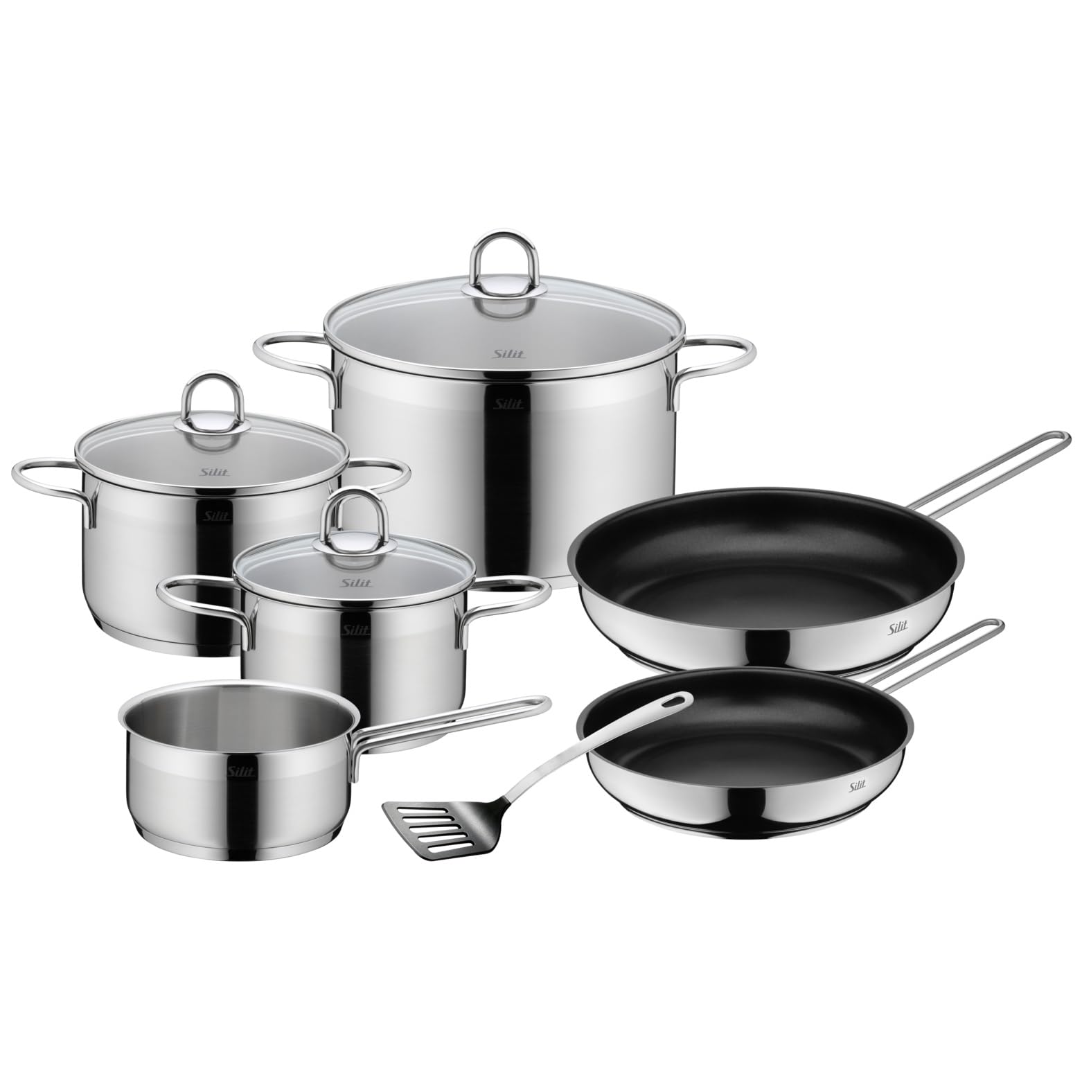 silit-diamant-topfset-induktion-7-teilig-kochtopf-set-mit-glasdeckeln-pfannen-un image 1