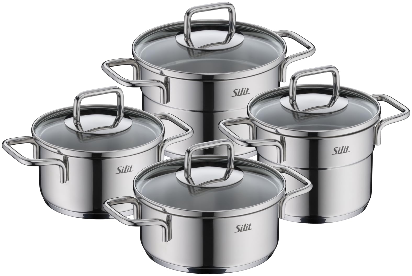 silit-extra-cook-mini-kochtopf-set-4-teilig-12-14-cm-mit-glasdeckel-crominox-ede image 1