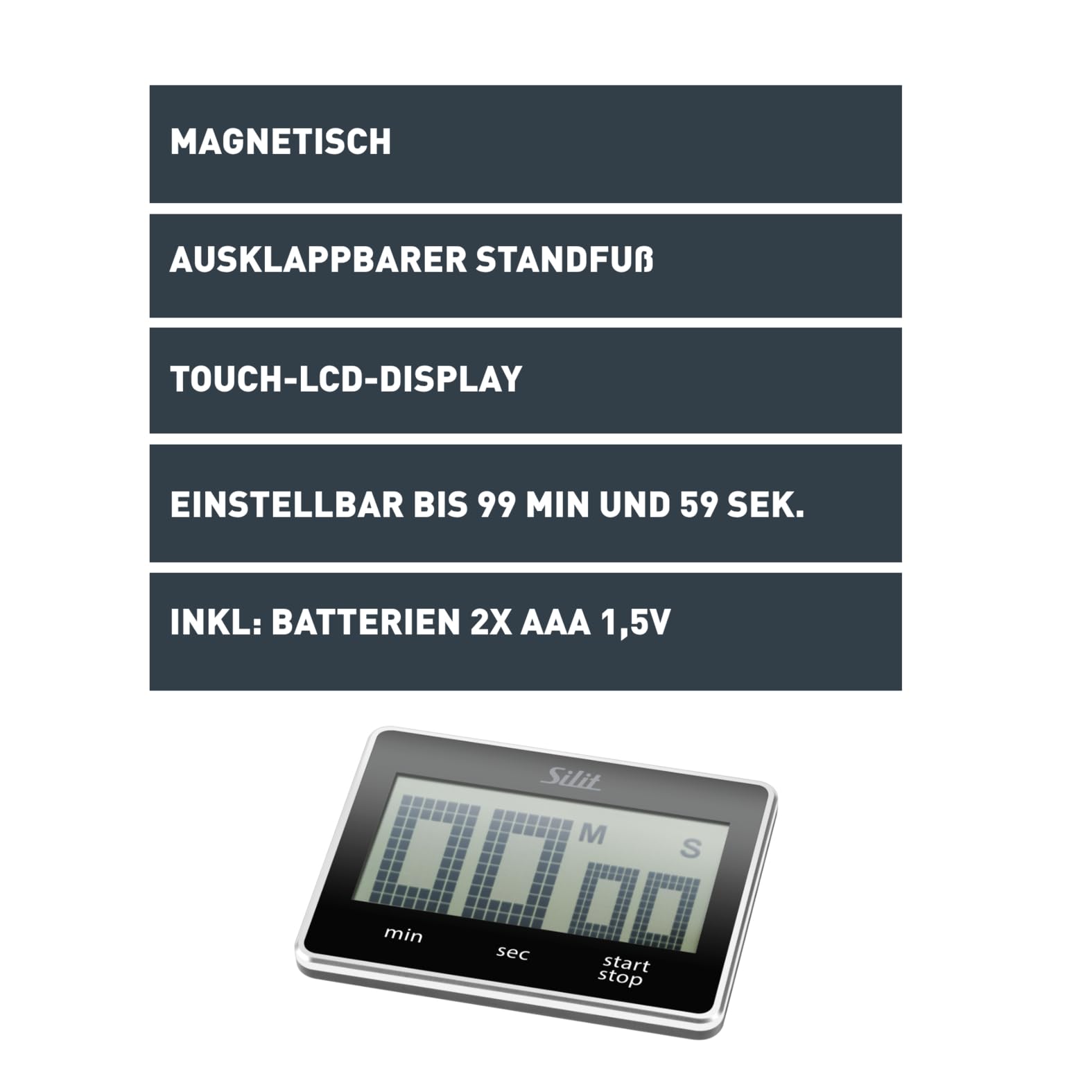 silit-attimo-digitaler-kurzzeitwecker-k-chentimer-mit-lcd-display-magnet-standfu image 2
