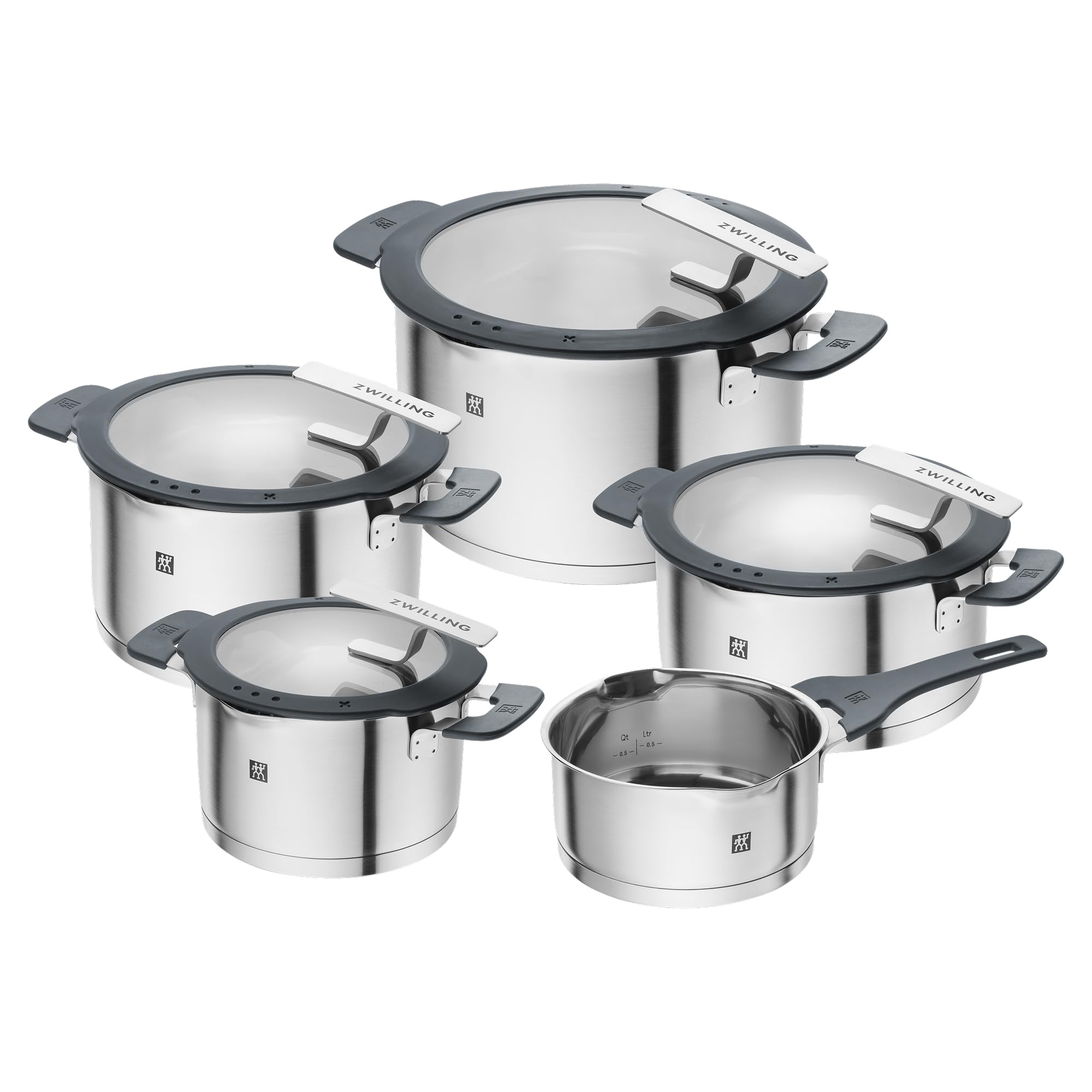 zwilling-simplify-kochtopf-set-5-teilig-edelstahl-t-pfe-mit-siebdeckel-und-ausgi image 1