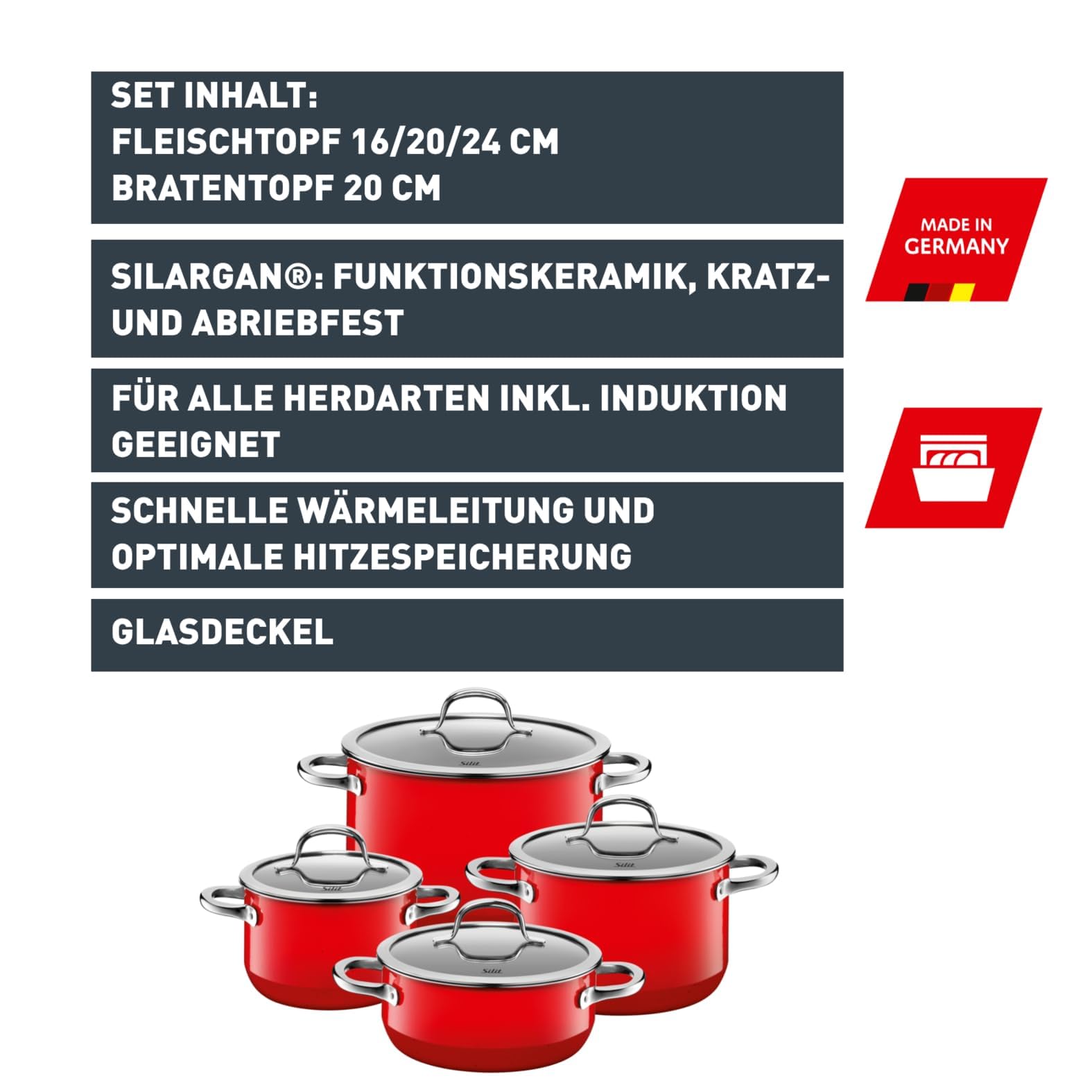 silit-passion-red-topf-set-4-teilig-t-pfe-mit-glasdeckel-silargan-funktionskeram image 2