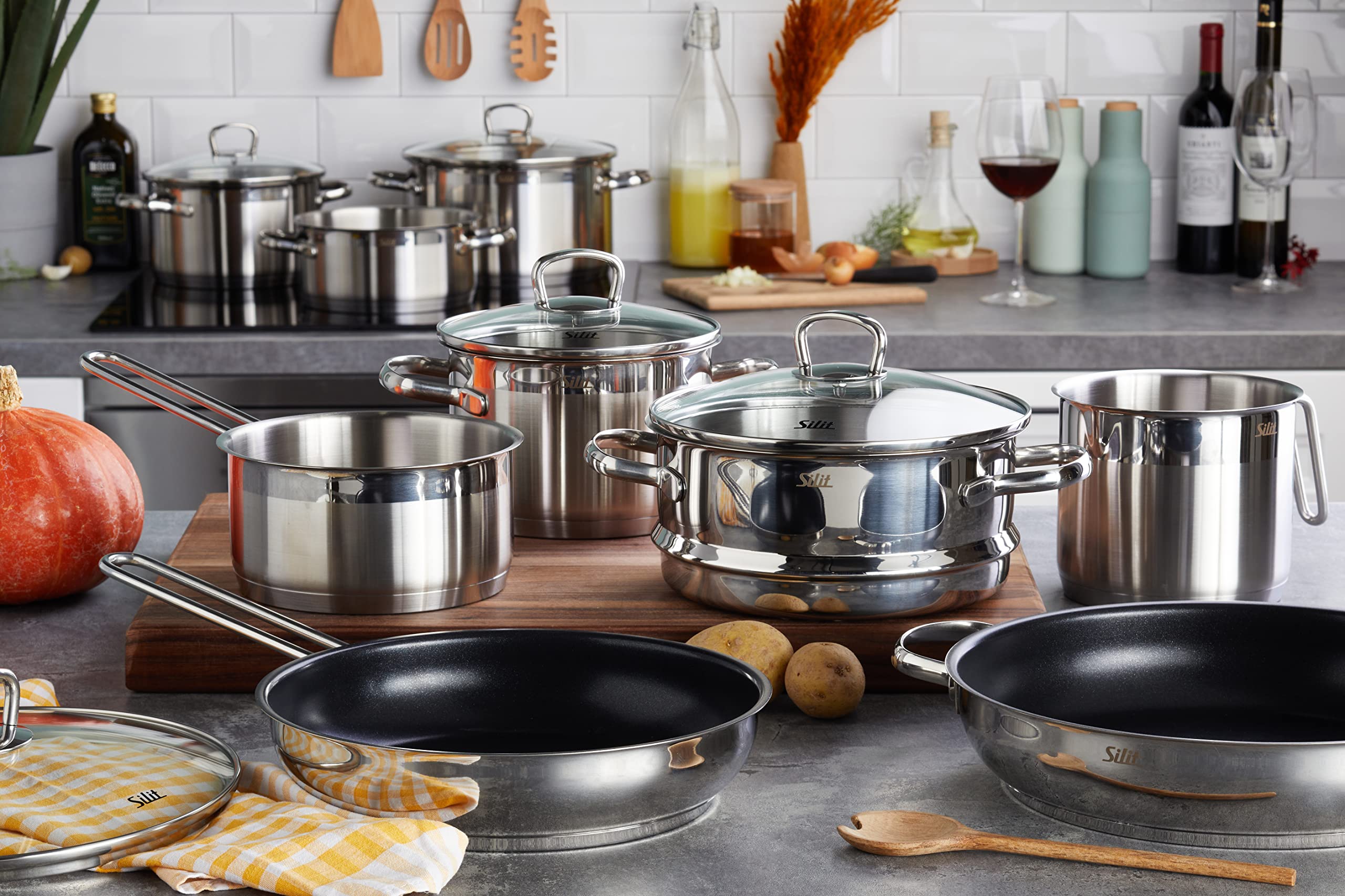 silit-toskana-topfset-induktion-10-teilig-mit-glasdeckel-edelstahl-kocht-pfe-mil image 2