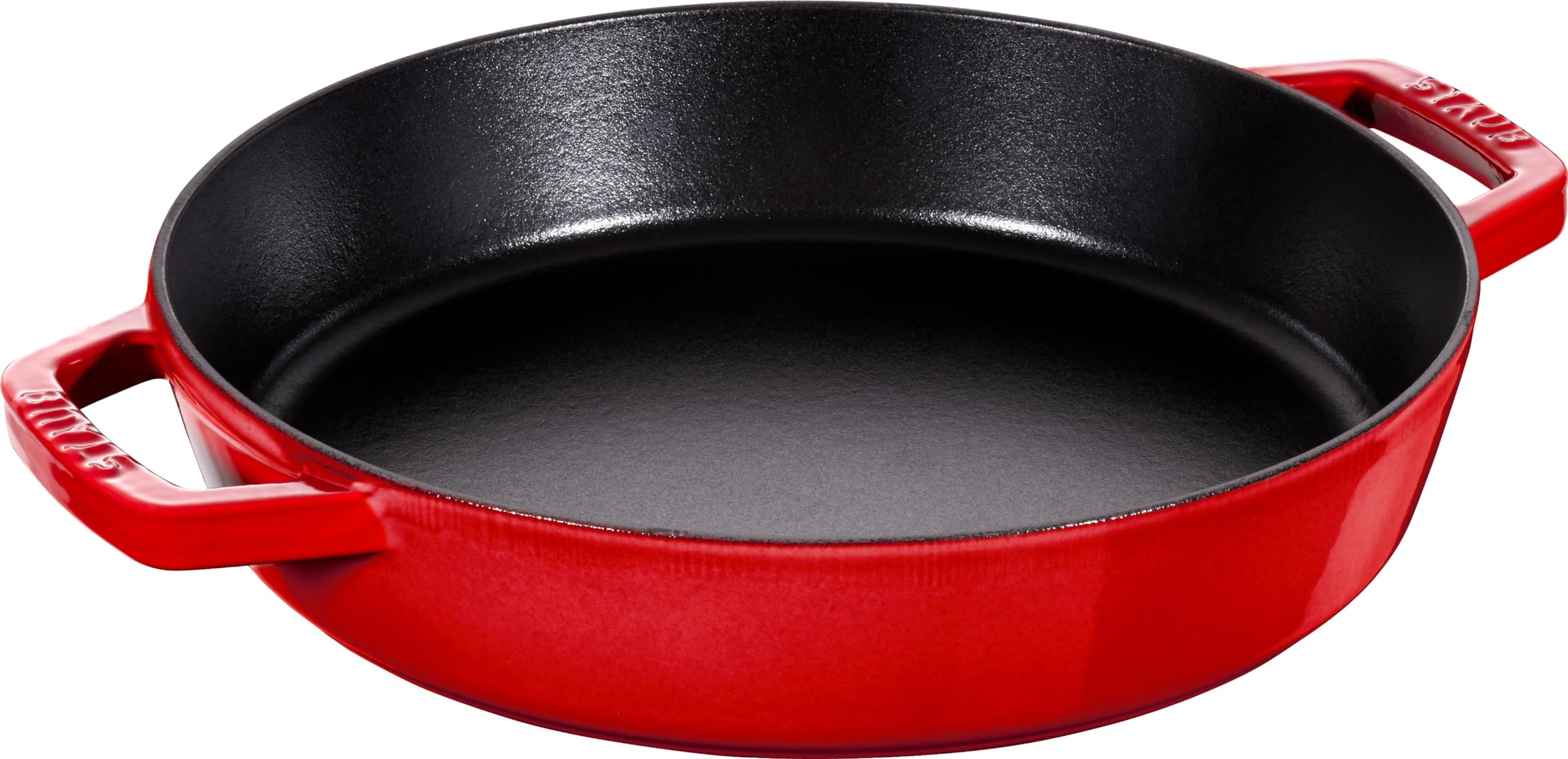 staub-bratpfanne-paellapfanne-34-cm-gusseisen-matt-schwarze-emaillierung-innen-m image 1