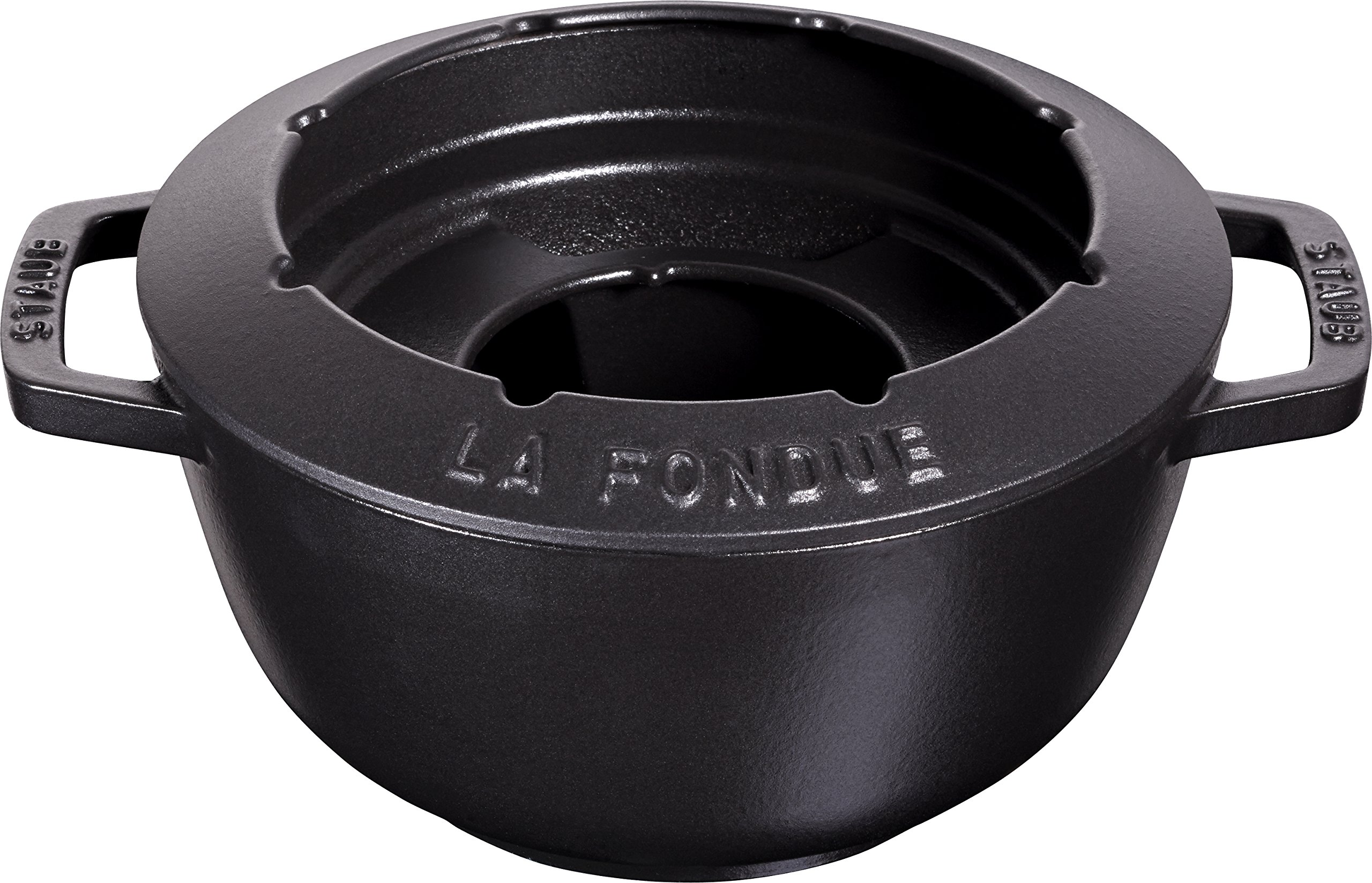 staub-fondue-set-20-cm-gusseisen-mit-6-gabeln-2-3-l-made-in-france-schwarz image 5